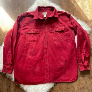 L.L. Bean Burgundy Red Button Down Extra Large XL